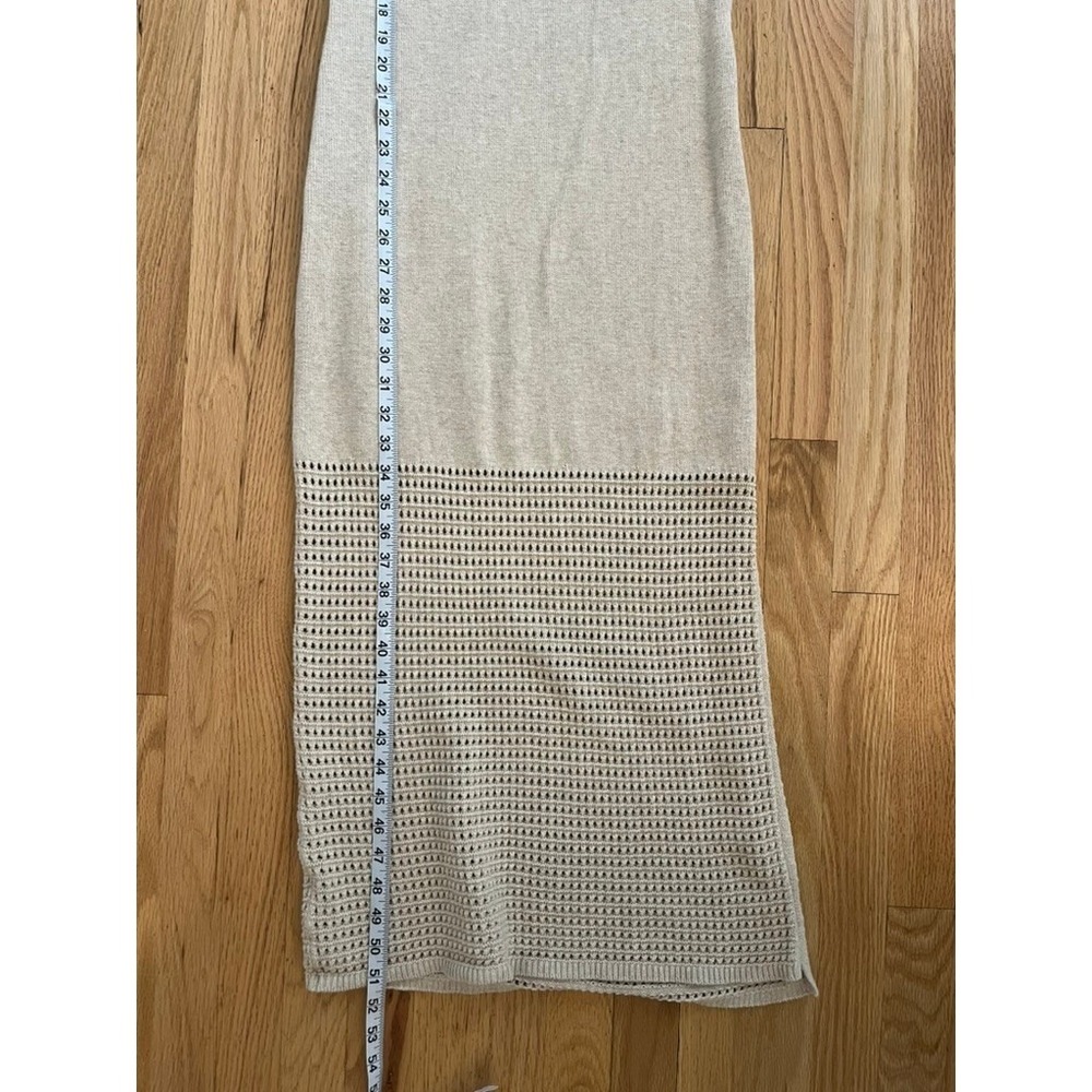 Universal Thread Womens Beige Knit Midi Tank Dress Pointelle Hem Size M - Picture 6 of 7